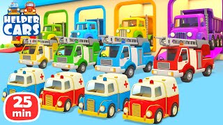 Helper Cars full episodes  A fire truck for kids trucks for kids amp excavators [upl. by Sarena]