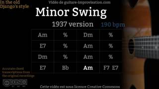 Minor Swing 190 bpm 1937  Gypsy jazz Backing track  Jazz manouche [upl. by Etnauq]