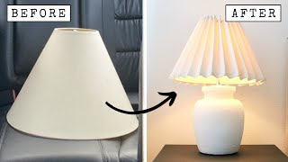 EASY No Sew DIY PLEATED lamp shade [upl. by Matheson]