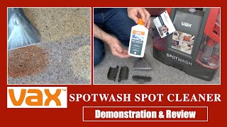 Vax Spotwash Portable Spot Cleaner Demonstration amp Review [upl. by Mitman530]