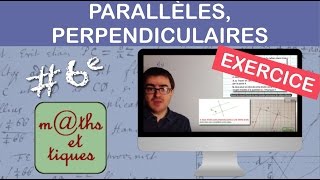 EXERCICE  Construire des droites parallèles et des droites perpendiculaires  Sixième [upl. by Kelley935]