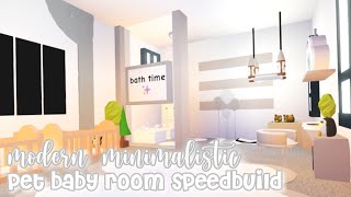 modern minimalistic futuristic house pet  baby room speed build  roblox adopt me [upl. by Ylhsa]