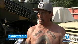 Actor Danny Trejo helps save baby trapped in overturned car in Sylmar  ABC7 [upl. by Uhej939]