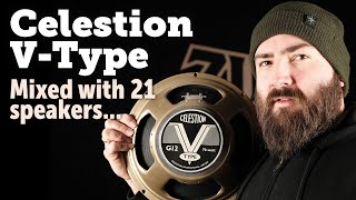 Celestion V type vs 21 other speakers  shootout [upl. by Annahsad487]