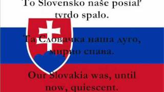 Nad Tatrou sa blýska  National Anthem of Slovakia with lyrics Slovak Serbian English [upl. by Anwadal]