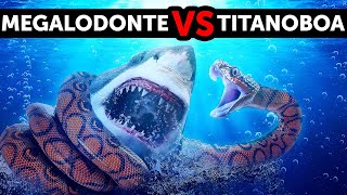 Sfida Tra Giganti Megalodonte VS Titanoboa [upl. by Eliott]