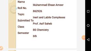 Inert and labile complexes [upl. by Remo]