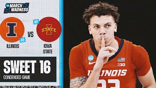 Illinois vs Iowa State  Sweet 16 NCAA tournament extended highlights [upl. by Nyladgam]