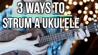 How to strum a ukulele for beginners  3 different methods [upl. by Atsev]