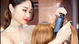 ASMR Relaxing Hair Straightening and Oil Treatment [upl. by Virgy19]