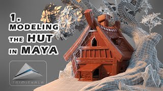 1 Hut  Modeling a Hut in Maya  Tutorial 1 Making 3D Scene Step by Step [upl. by Zel401]