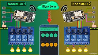 Home Automation System using multiple NodeMCU ESP8266 network with Blynk  IoT Projects 2021 [upl. by Litta]