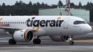 Tigerair Taiwan Airbus A320neo B50023 Landing at Narita 34R [upl. by Angrist]