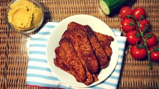 EASY Baked Tempeh Bacon Recipe Vegan OilFree [upl. by Adneral]