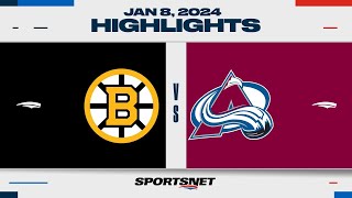 NHL Highlights  Bruins vs Avalanche  January 8 2024 [upl. by Atsira]