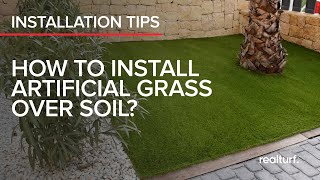 Install Artificial Turf over soil [upl. by Schaab]