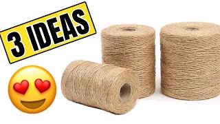 3 IDEAS INCREÍBLES CON HILO DE SISAL PARA DECORAR  Manualidades con Cuerdas [upl. by Semmes]