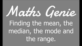 Finding the Mean Median Mode and Range [upl. by Yong]