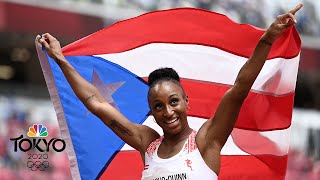 Jasmine CamachoQuinns historic 100m hurdles victory With Replays  Tokyo Olympics  NBC Sports [upl. by Einafit]