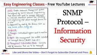 SNMPSimple Network Management Protocol  InformationNetwork Security Lectures in Hindi [upl. by Yblehs941]