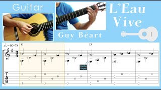 LEau Vive  Guy Béart Guitar Notation  TAB [upl. by Alleyn]