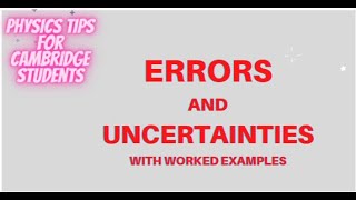 Errors And Uncertainties 9702 AS Level Physics [upl. by Lorene]