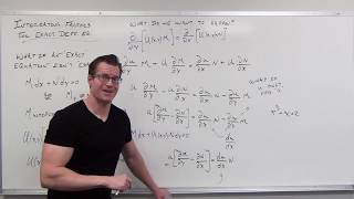 Integrating Factor for Exact Differential Equations Differential Equations 30 [upl. by Aynotal]