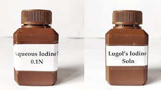 Iodine solution Preparation  Lugols Iodine  Aqueous Iodine  01N Iodine [upl. by Sigmund583]