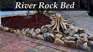 How to Make a Dry RIVER ROCK Bed from the Gutter [upl. by Llenyl669]