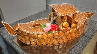 Pièce montée Bateau en nougatine  Pâtisserie [upl. by Adnyc]