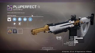 Pluperfect is AMAZING  PvE amp PvP  Season Rank 30 Reward  Destiny 2 Shadowkeep [upl. by Ailemac]