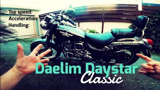 Daelim Daystar classic 125250 top speed acceleration sound review [upl. by Galen]