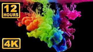 Abstract Liquid 12 Hours 4K Satisfaying Video Relaxing Music  Screensaver for Meditation Fluids [upl. by Lalib]