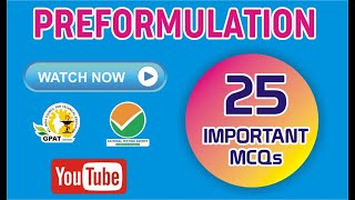 PREFORMULATION MCQs [upl. by Akinot515]