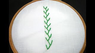 Hand Embroidery For Beginners  Feather Stitch [upl. by Yenaj]