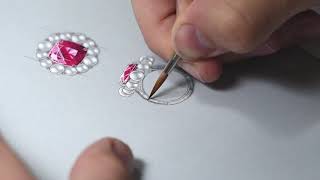 How to Design Jewellery the Traditional Way Using Gouache [upl. by Aihsenet282]