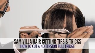 How To Cut A No Tension Full Fringe  Zoey Deschanel Bangs Tutorial [upl. by Aluor36]