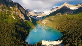 Above the Rocky Mountains  Banff in 4K Nature Relaxation™ Ambient Aerial Film  Music for Healing [upl. by Enohsal260]