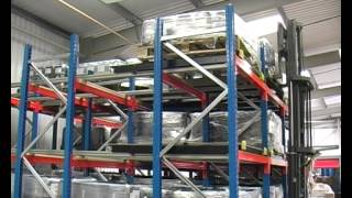 Push Back Pallet Racking Demonstration Video by EZR Shelving [upl. by Nivets]