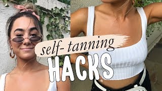 SELF TANNING HACKS TIPS amp TRICKS  Julia Havens [upl. by Nivat802]