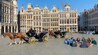 BRUSSELS capital of Belgium amp Europe  Walking tour in 4K [upl. by Jonie]