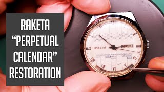 Raketa quotPerpetual Calendarquot Vintage Watch Restoration [upl. by Yardley]