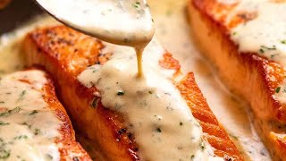 Salmon with Creamy Herb amp Garlic Sauce [upl. by Aiceila]