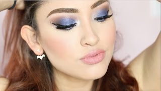 MAQUILLAJE ELEGANTE EN TONOS AZULES  PARA FIESTA [upl. by Coffee]