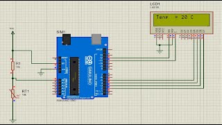 Temperature sensor in proteus using arduino [upl. by Hamer281]