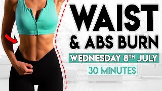 WAIST and ABS BURN 7 Day Flat Belly Challenge  30 minute Workout [upl. by Randolf]