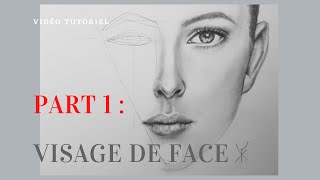 Visage de Face Femme Part 1  Méthode TI pour apprendre le Dessin [upl. by Herstein]