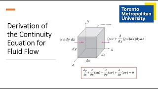 Derivation of the Continuity Equation for Fluid Flow [upl. by Berstine]