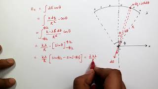 Electric field at centre of a charged arc [upl. by Adnilra]