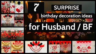 7 Surprise birthday decoration ideas for husband  boyfriend  Party Decorations [upl. by Assilanna]